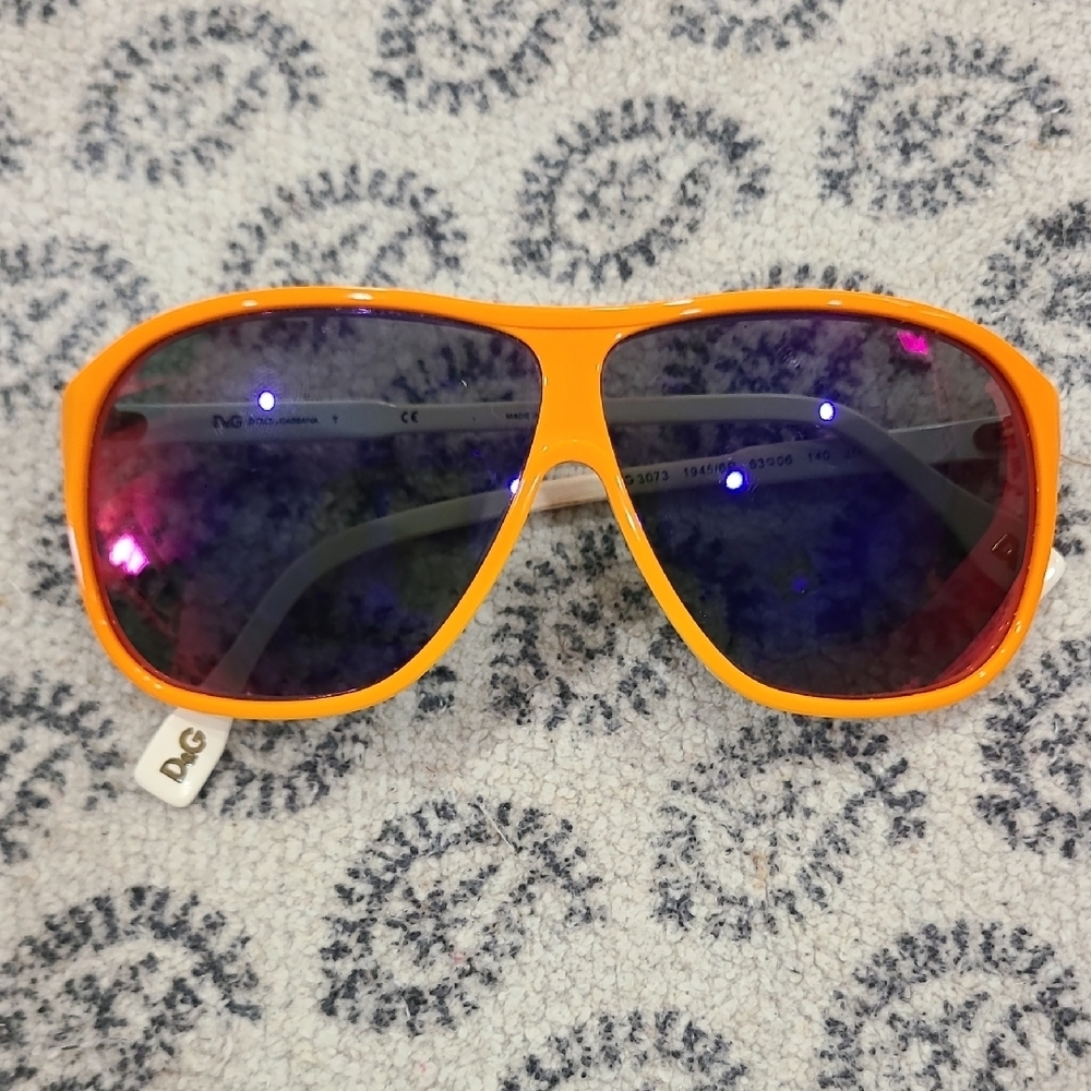 Dolce & Gabbana Orange Sunglasses with Purple Lenses